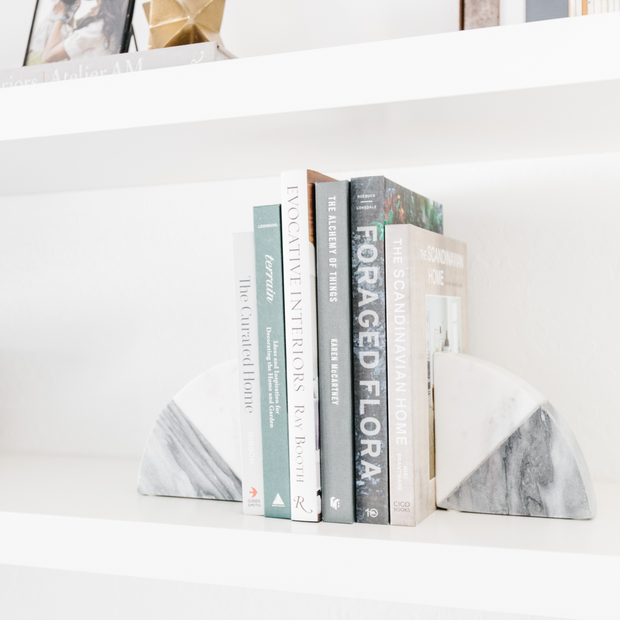 Two-Tone Marble Bookends