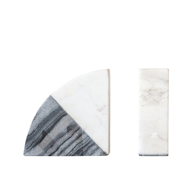 Two-Tone Marble Bookends